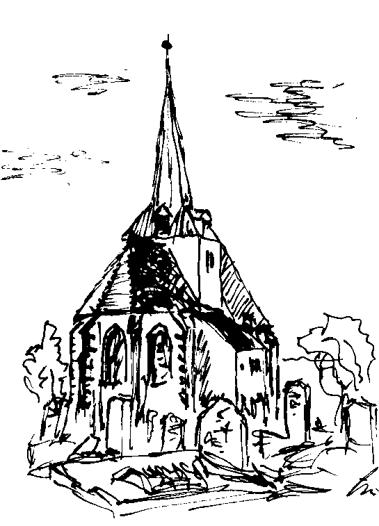 Zeichnung der Marienkirche Niedergräfenhain