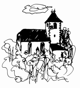 Zeichnung der Kirche Rathendorf