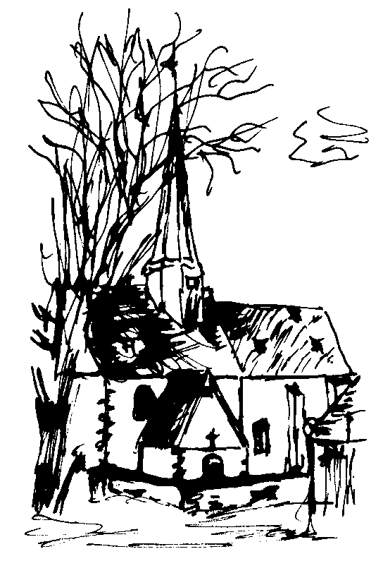 Zeichnung der Kirche Syhra