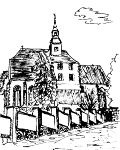 Zeichnung der Marienkirche Wickershain